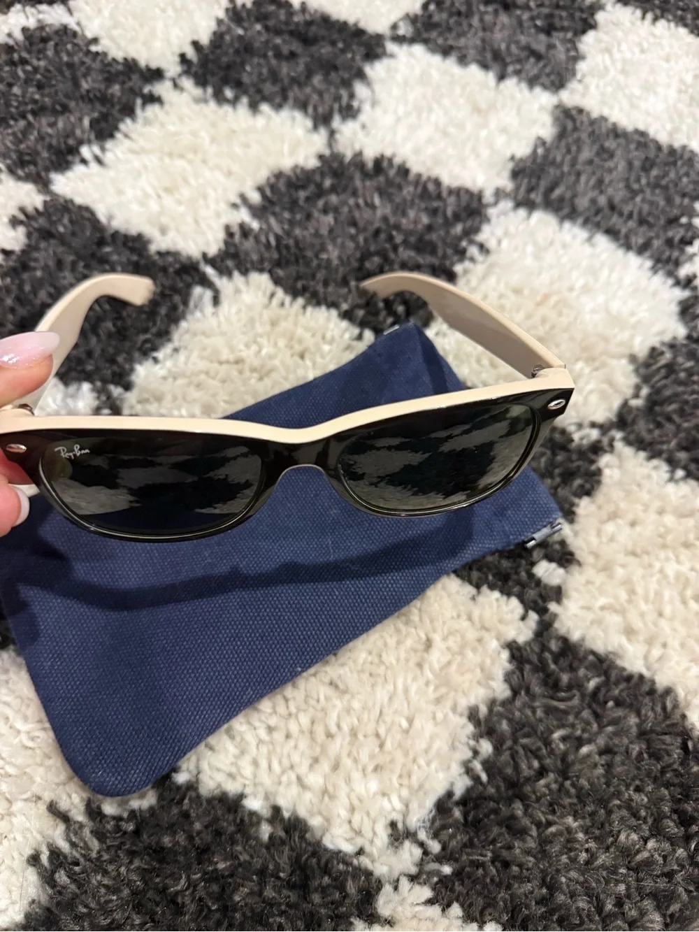 Ray-Ban Black Frame Sunglasses with Green Lenses. I don’t have original case.